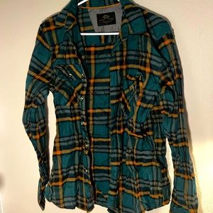 Green and mustard flannel